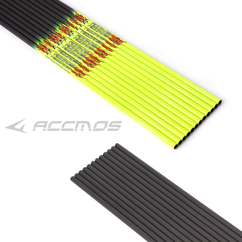 6/12pcs ID 6.2mm Pure Carbon Arrow Shaft 32'' Spine 300 340 400 500 600 700 800 Archery Tube DIY Shooting Arrow Accessories