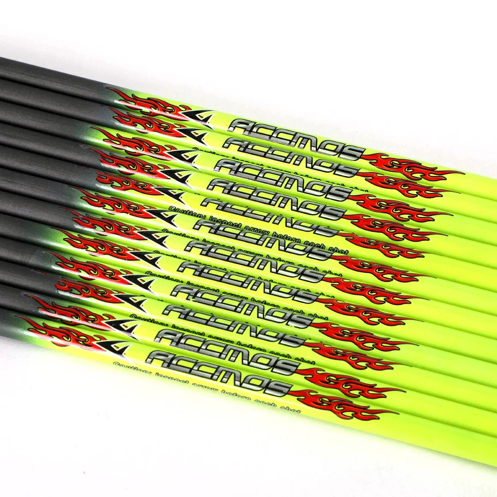 6/12pcs ID 6.2mm Pure Carbon Arrow Shaft 32'' Spine 300 340 400 500 600 700 800 Archery Tube DIY Shooting Arrow Accessories