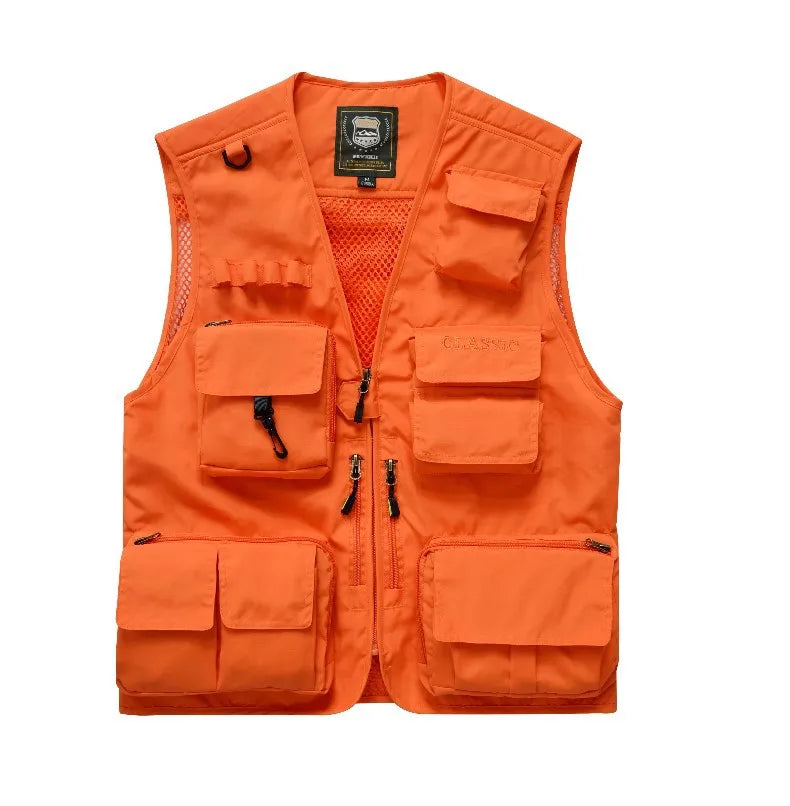 Orange Multi-pocket Vest