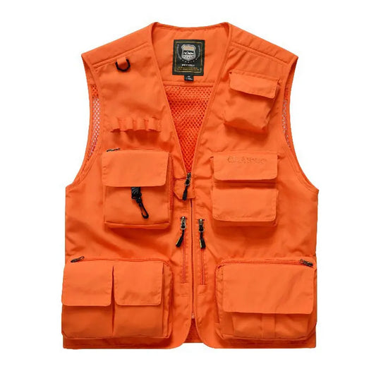 Orange Multi-pocket Vest