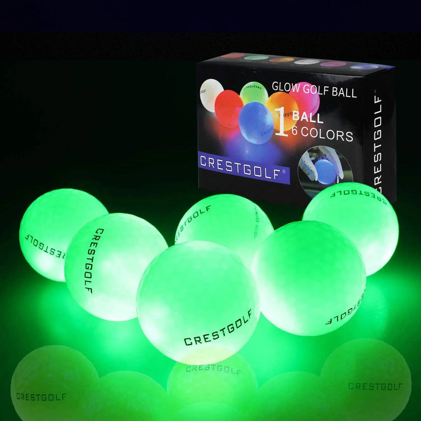 Crestgolf LED Golf Balls for Night Glow in The Dark Golf Ball