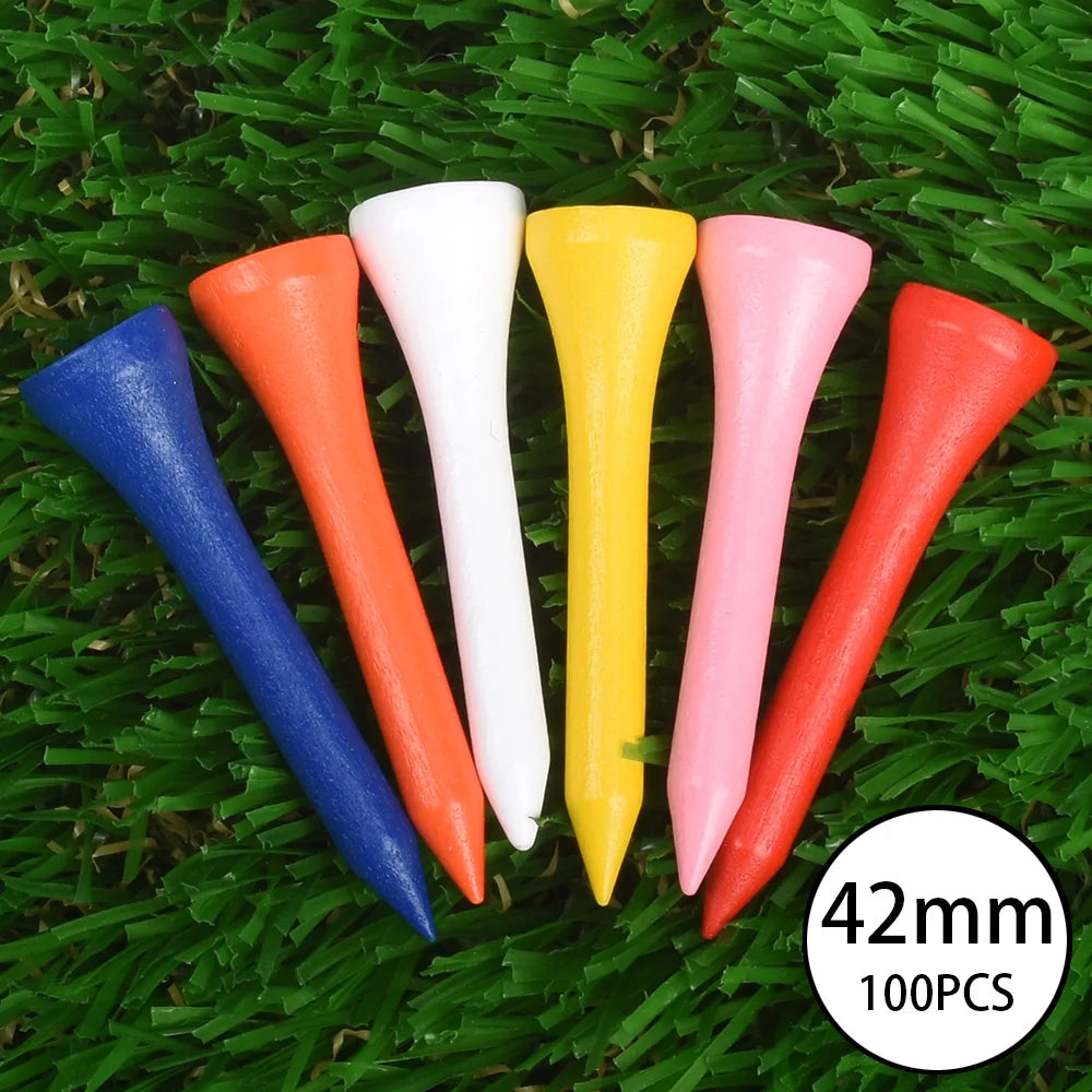 100Pcs Golf Wood Tees Mixed Color