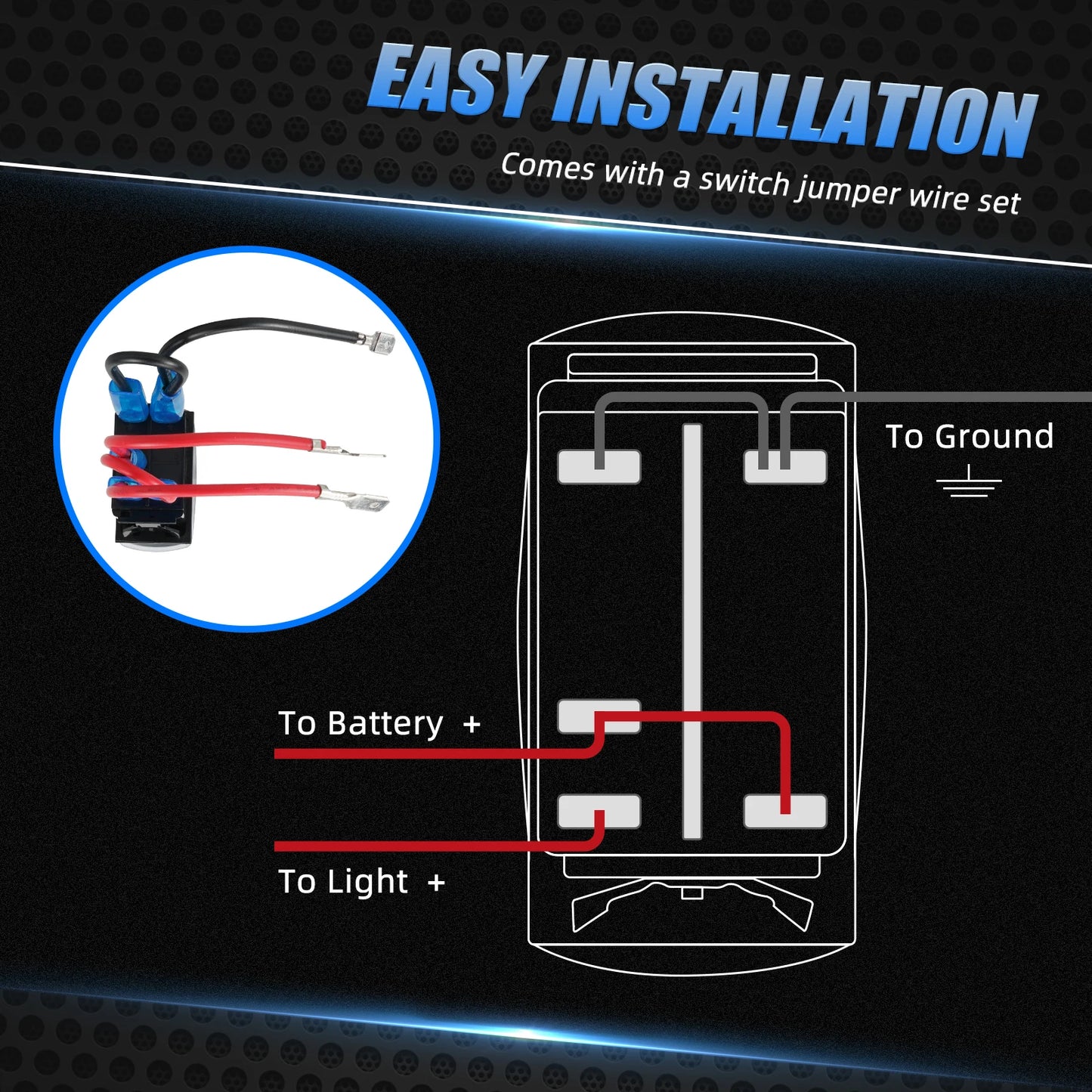 LED Light Bar Switch with Switch Jumper Wire Set