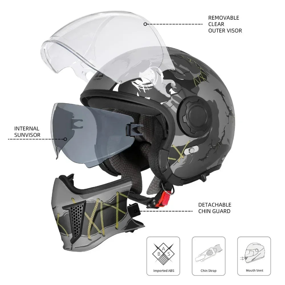 Motorcycle Modular Full Face Open Face