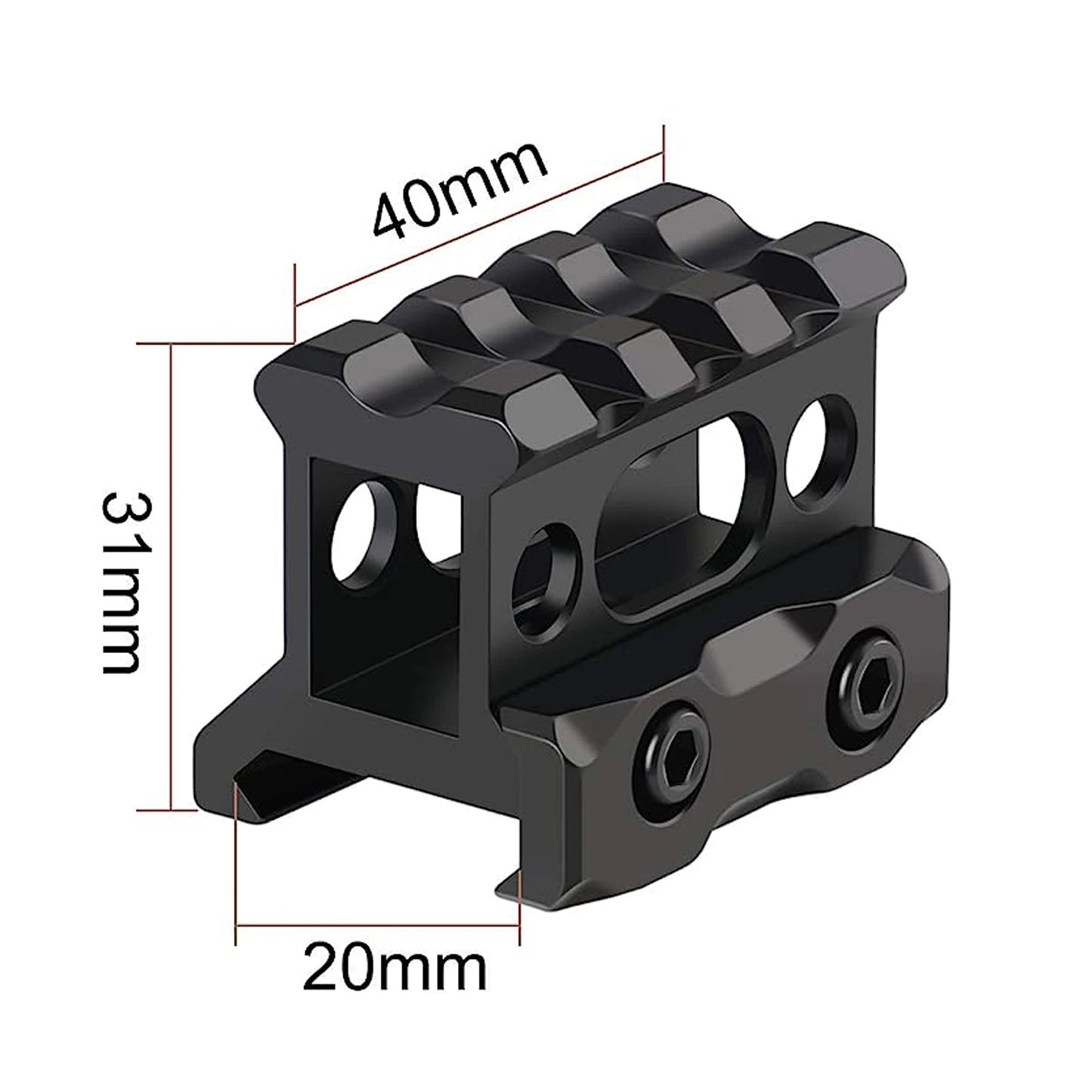 Riser Mount 1" Height Picatinny Short Riser Mount