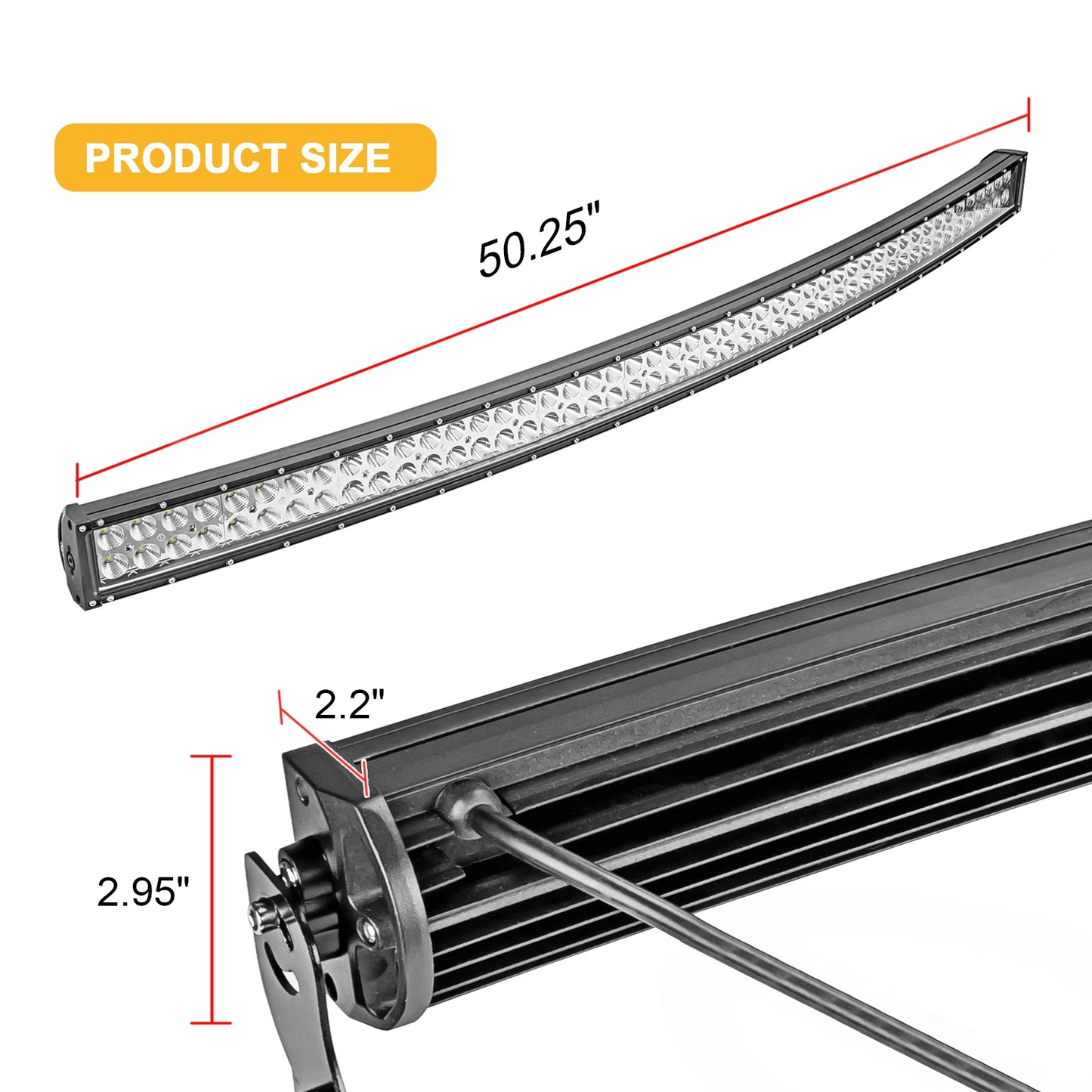 Curved LED Light Bar Upper Roof Mounts Brackets