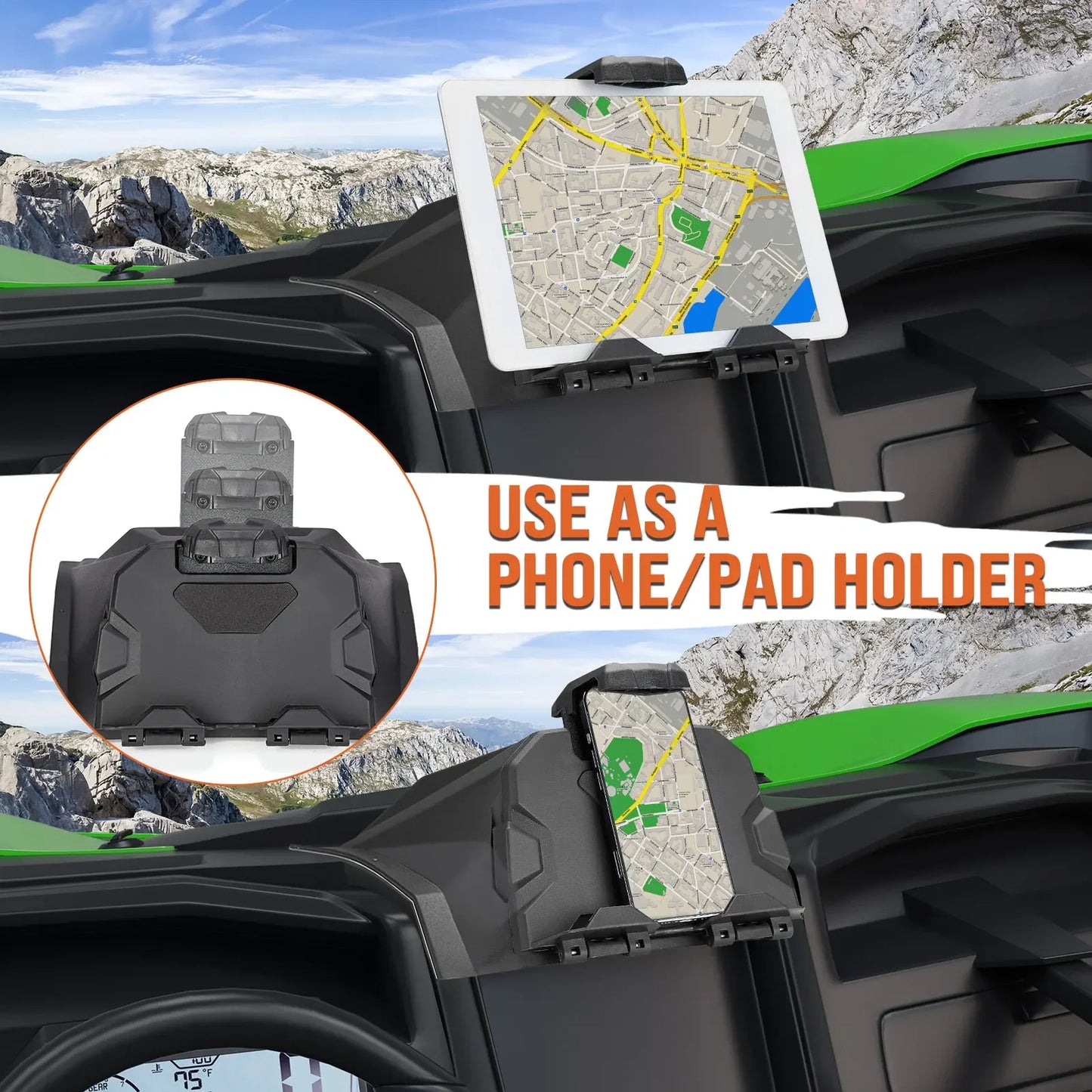 Device Holder Storage Mount For Kawasaki