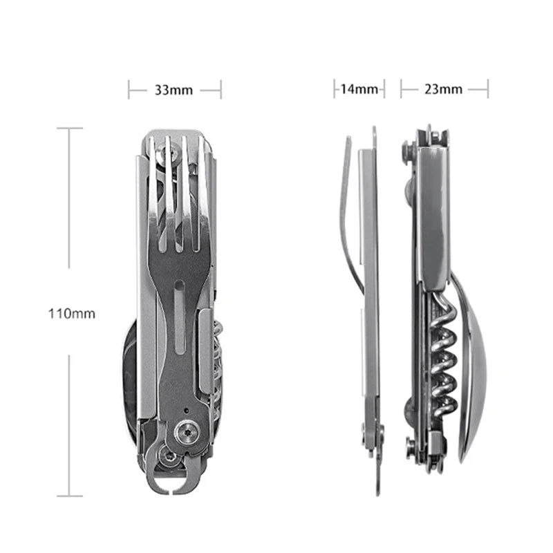 Outdoor Tableware Multi-function Portable Knife Fork Spoon Bottle Opener