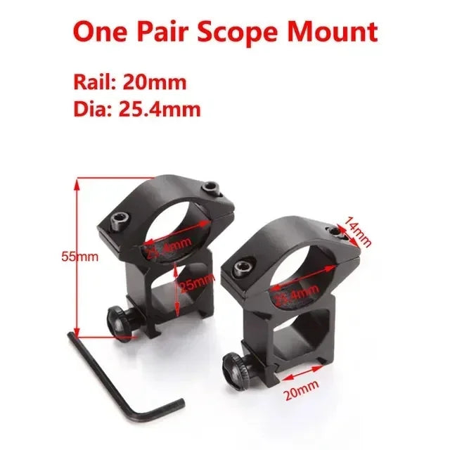 1 Pair Hunting Rifle Scope Mounts Ring for Dia 25.4/30mm Tube Scopes