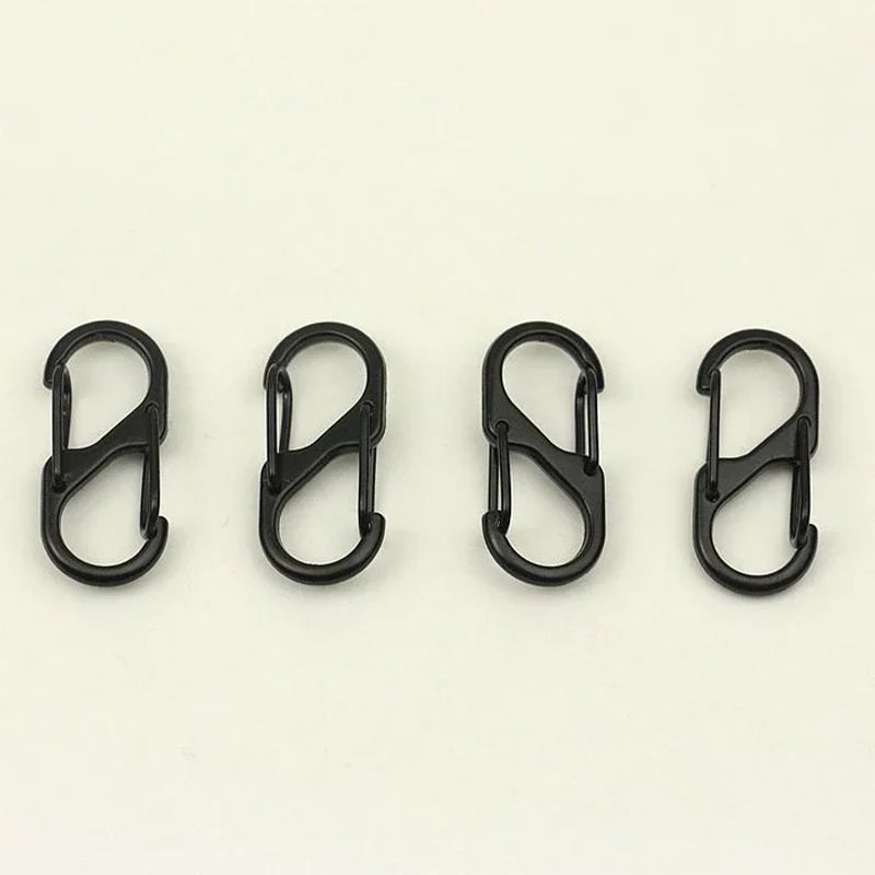 10PCS Stainless Steel S Type Carabiner With Lock