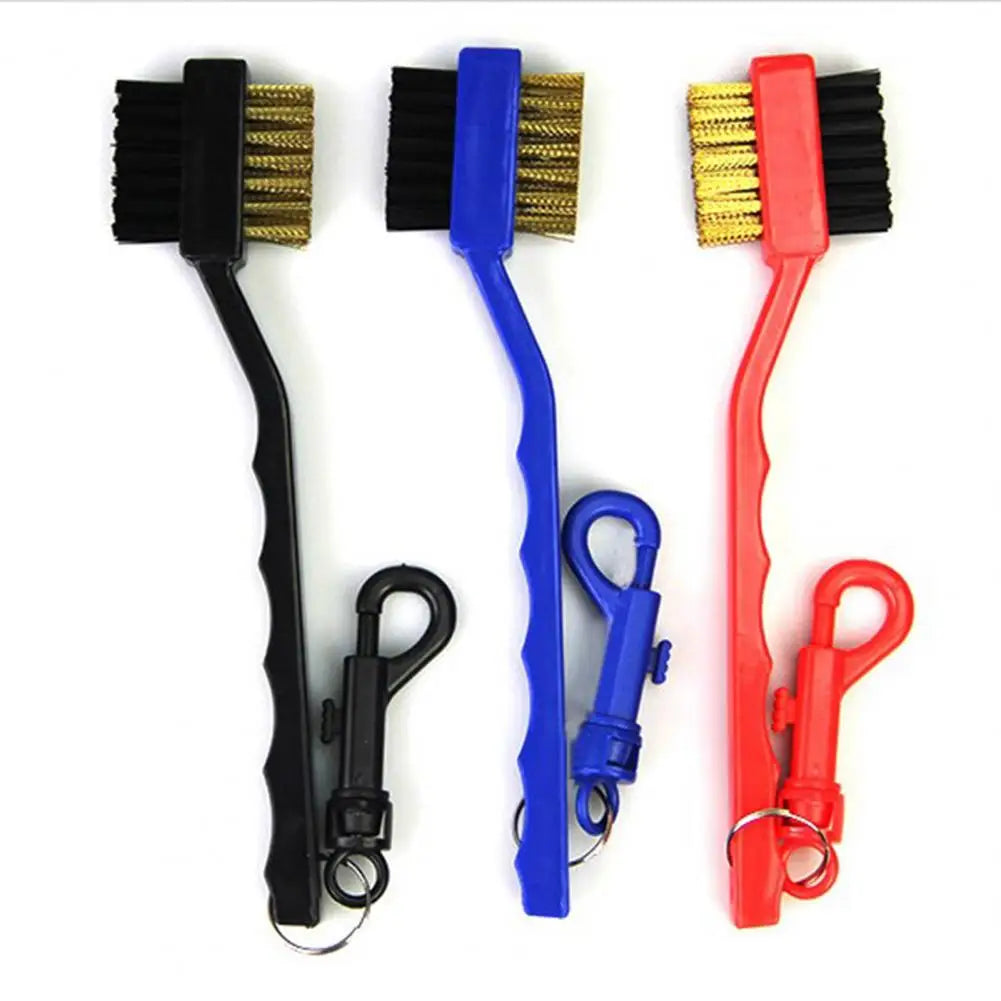 Golf Cleaning Brush Portable Non-slip Handle Grip Dirt Removal Nylon Bristles Double Side Golf Club Cleaner Golf Accessories