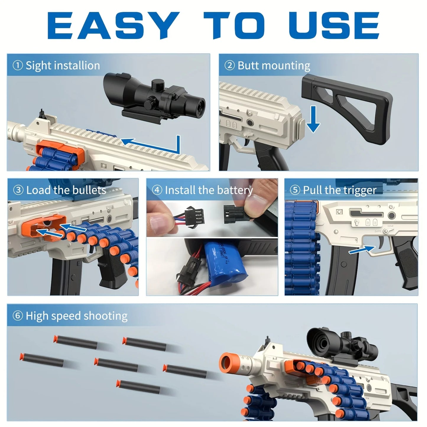 Soft Bullet Toy Gun Electric Automatic