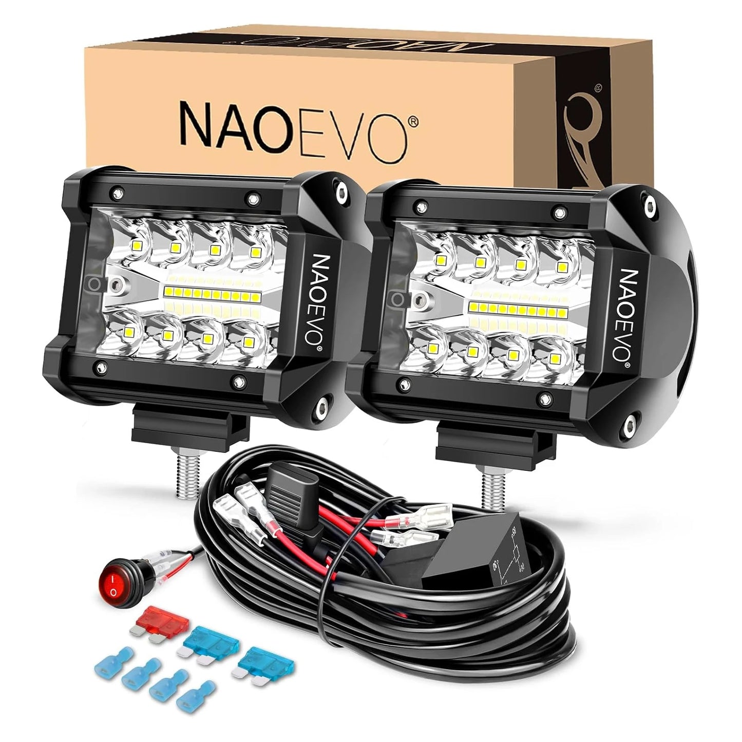 NAOEVO 4 Inch 2Pcs LED Pod Lights