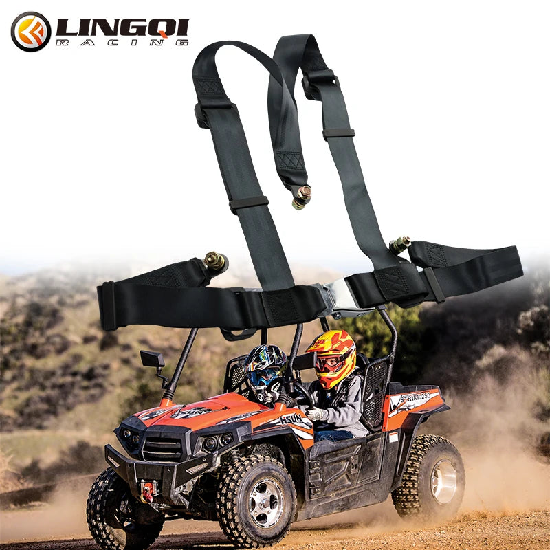 LINGQI RACING Motorcycle 4 Point Mounting Seatbelt