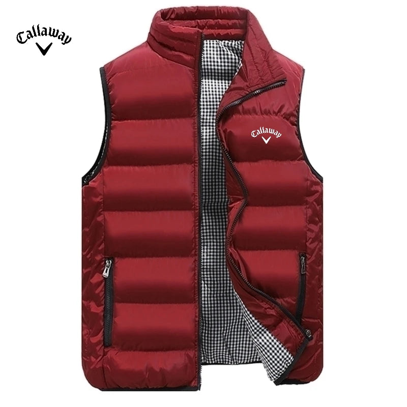 Autumn and Winter Men's Embroidered High-quality Cotton Vest Jacket, New Luxury, Casual, Comfortable, Sleeveless Warm Down Jacke