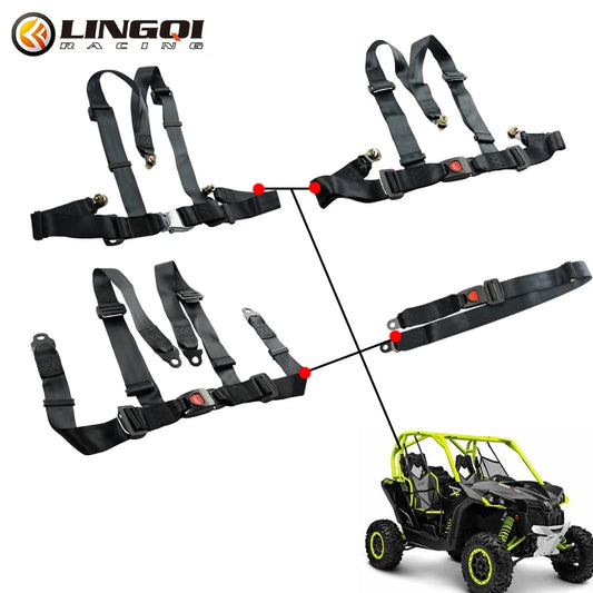 LINGQI RACING Motorcycle 4 Point Mounting Seatbelt