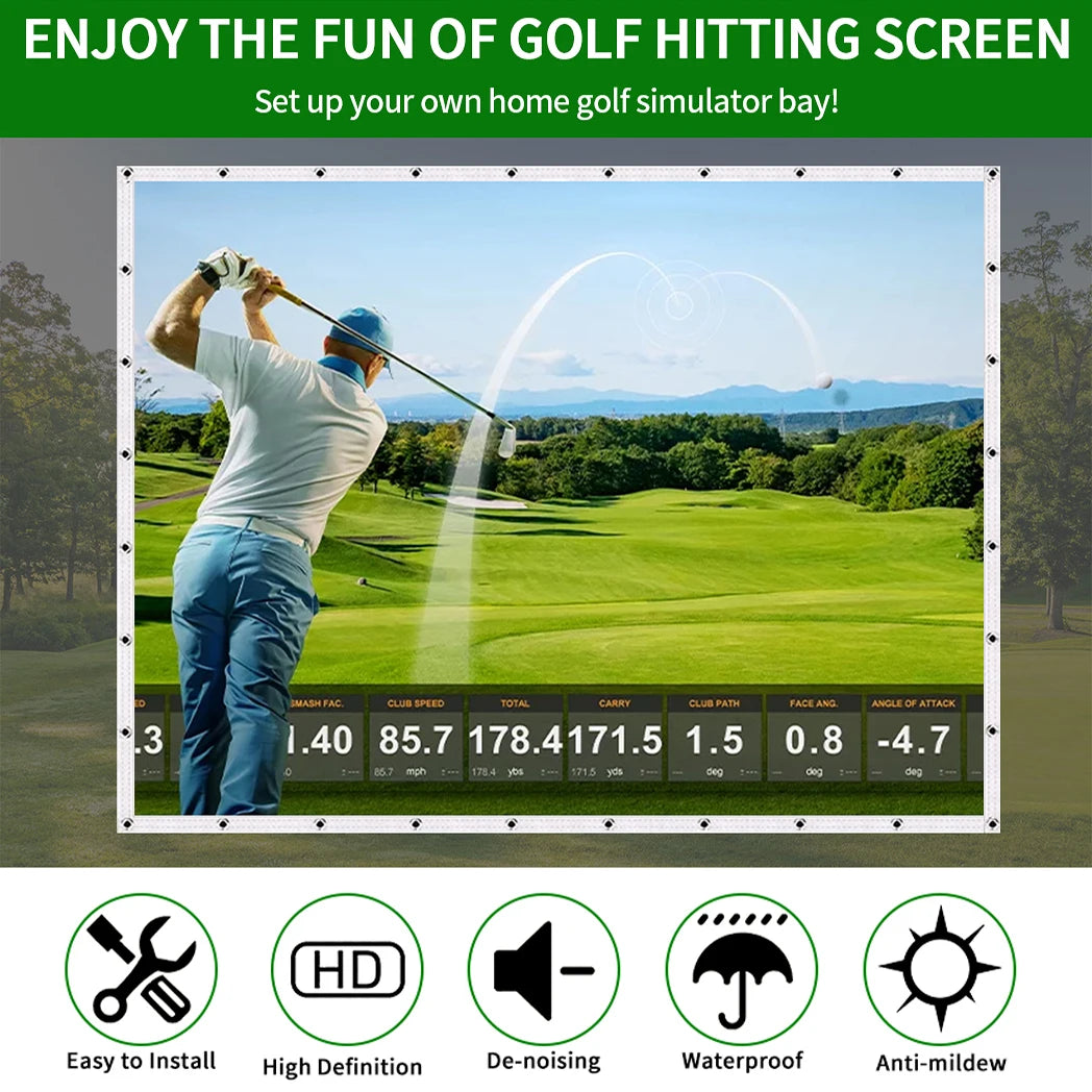 1pc HD Polyester Golf Practice Screen - Silent Impact, Wear-Resistant, Anti-Strike, Indoor/Outdoor Training, Multi-Size Options