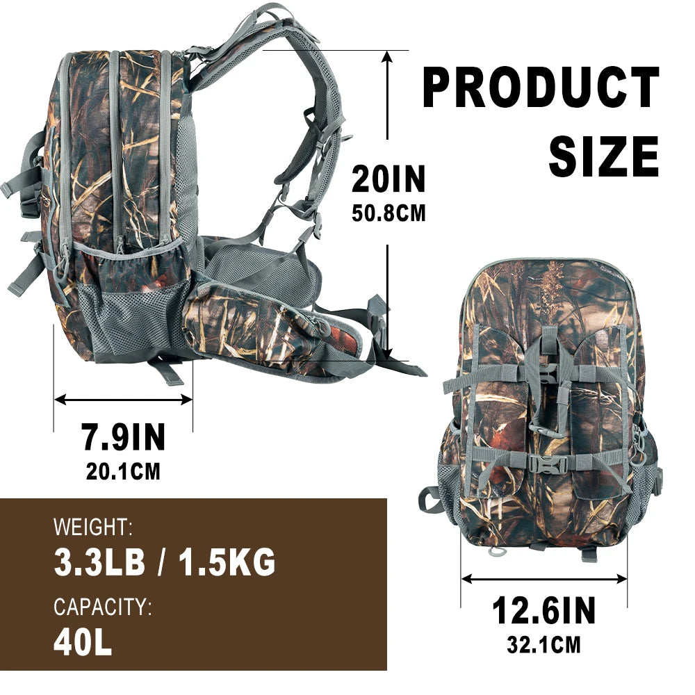 Large Capacity Hunting Backpack with Rifle Holder