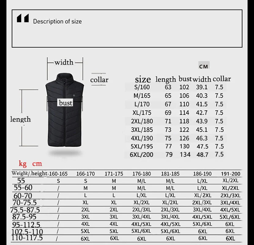 USB Heated Vest Men women