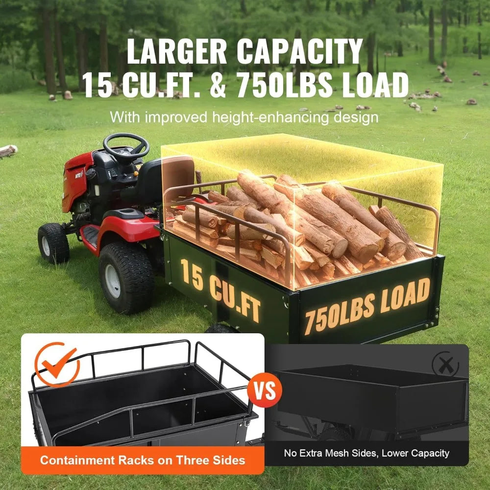 Trailer Heavy Duty Steel Dump Cart Tow Behind