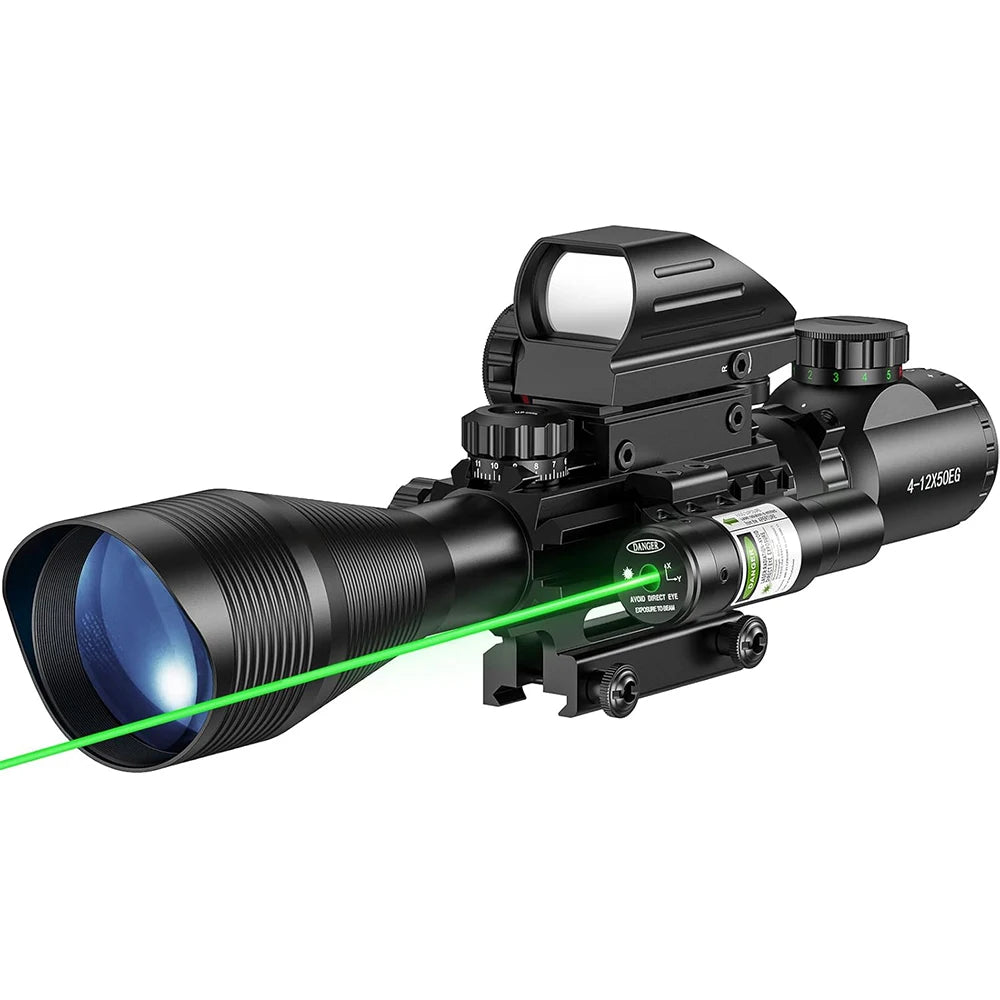 4-12x50 Tactical Riflescope Laser Combo