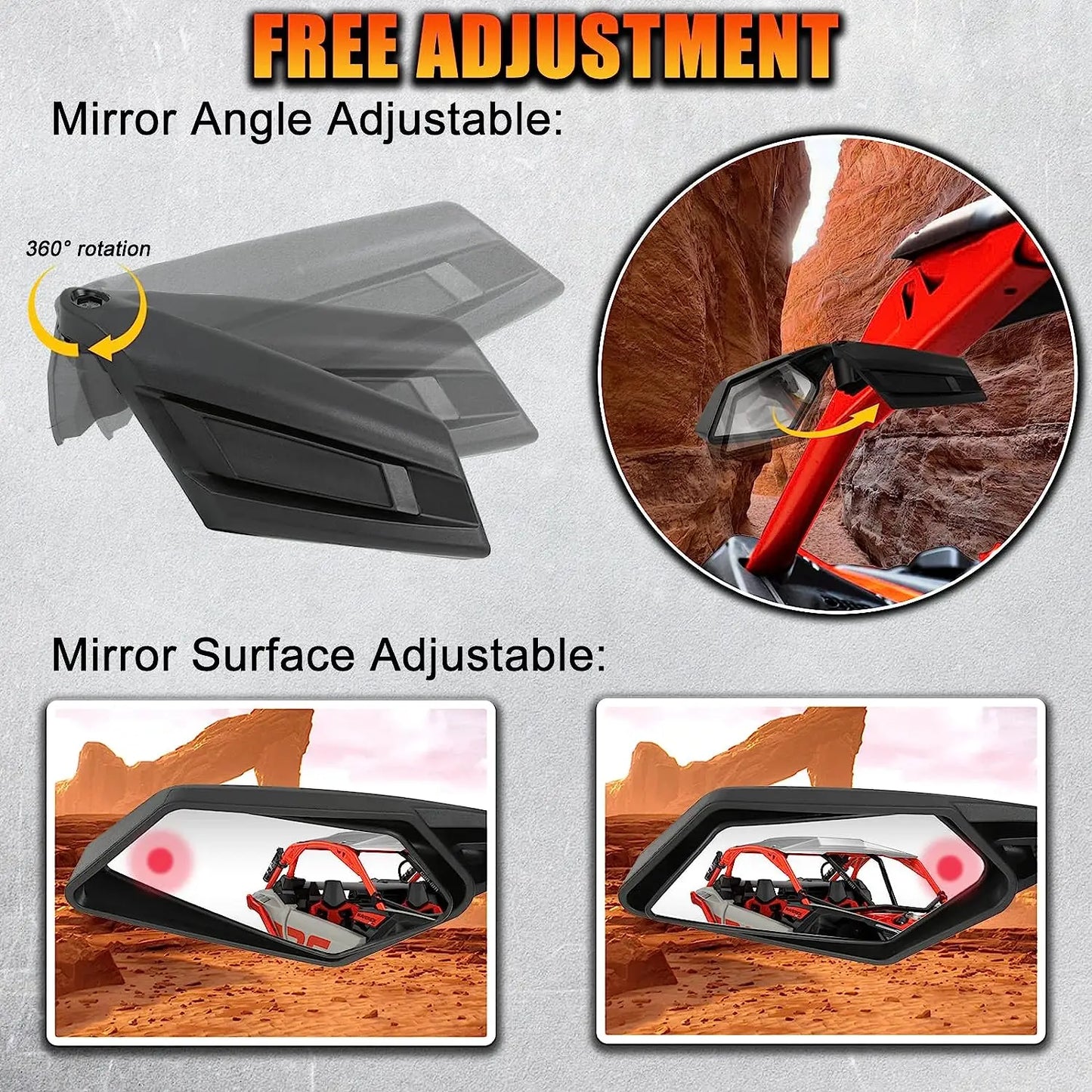 Can-Am 2Pcs UTV Side Mirrors