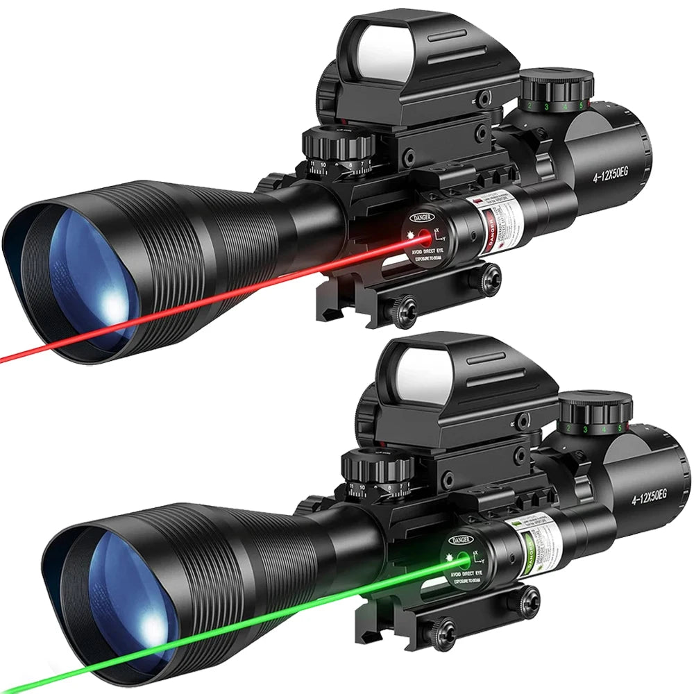 4-12x50 Tactical Riflescope Laser Combo