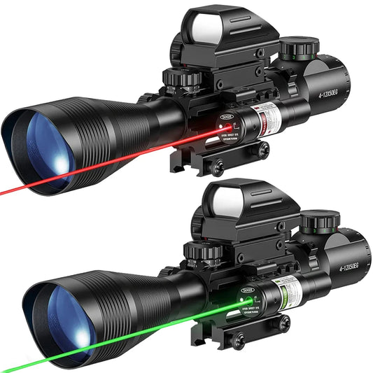 4-12x50 Tactical Riflescope Laser Combo