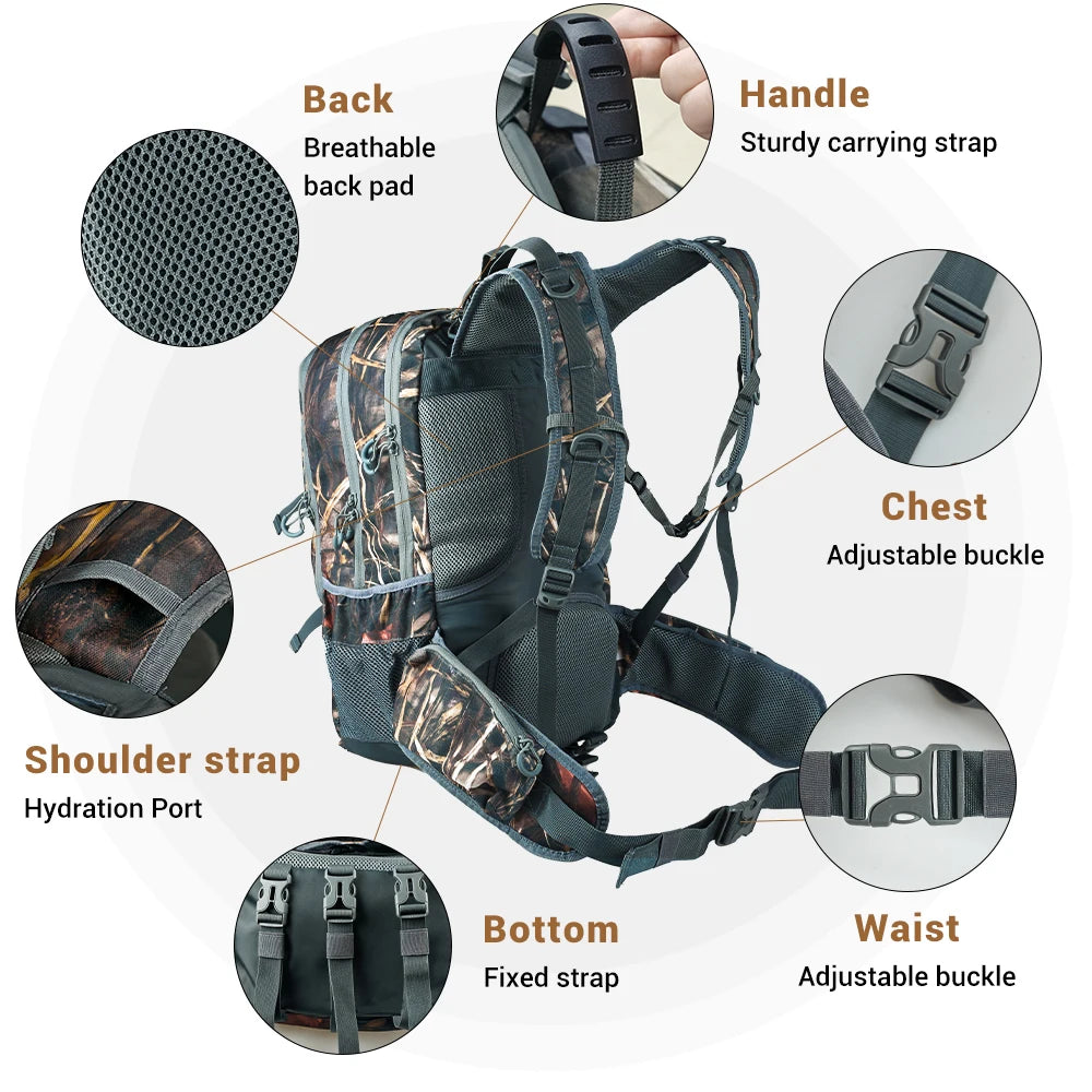 Large Capacity Hunting Backpack with Rifle Holder