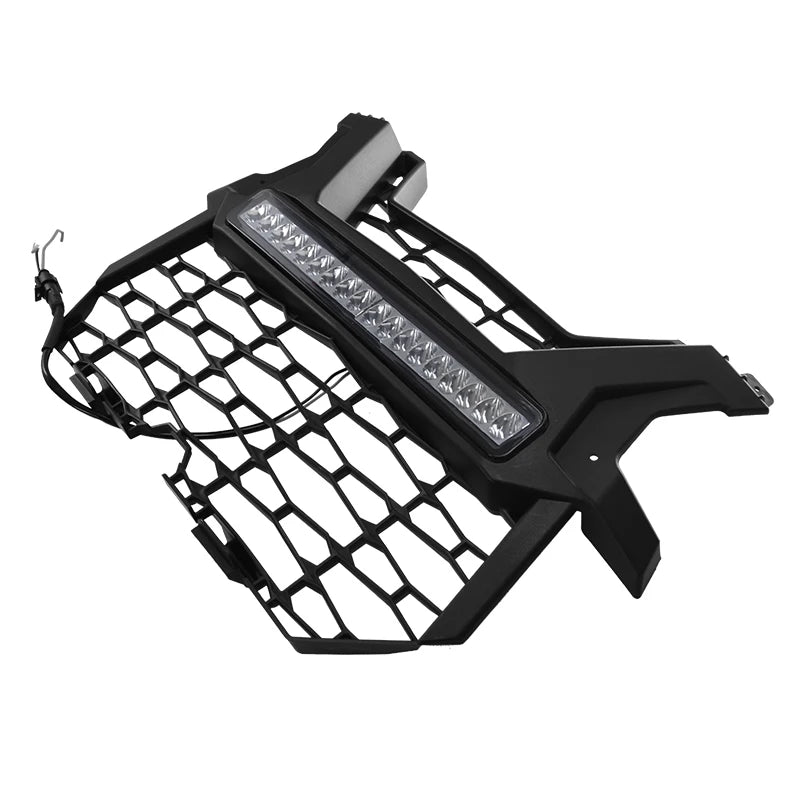 Black Mesh Grille With LED Light Bar For Polaris RZR