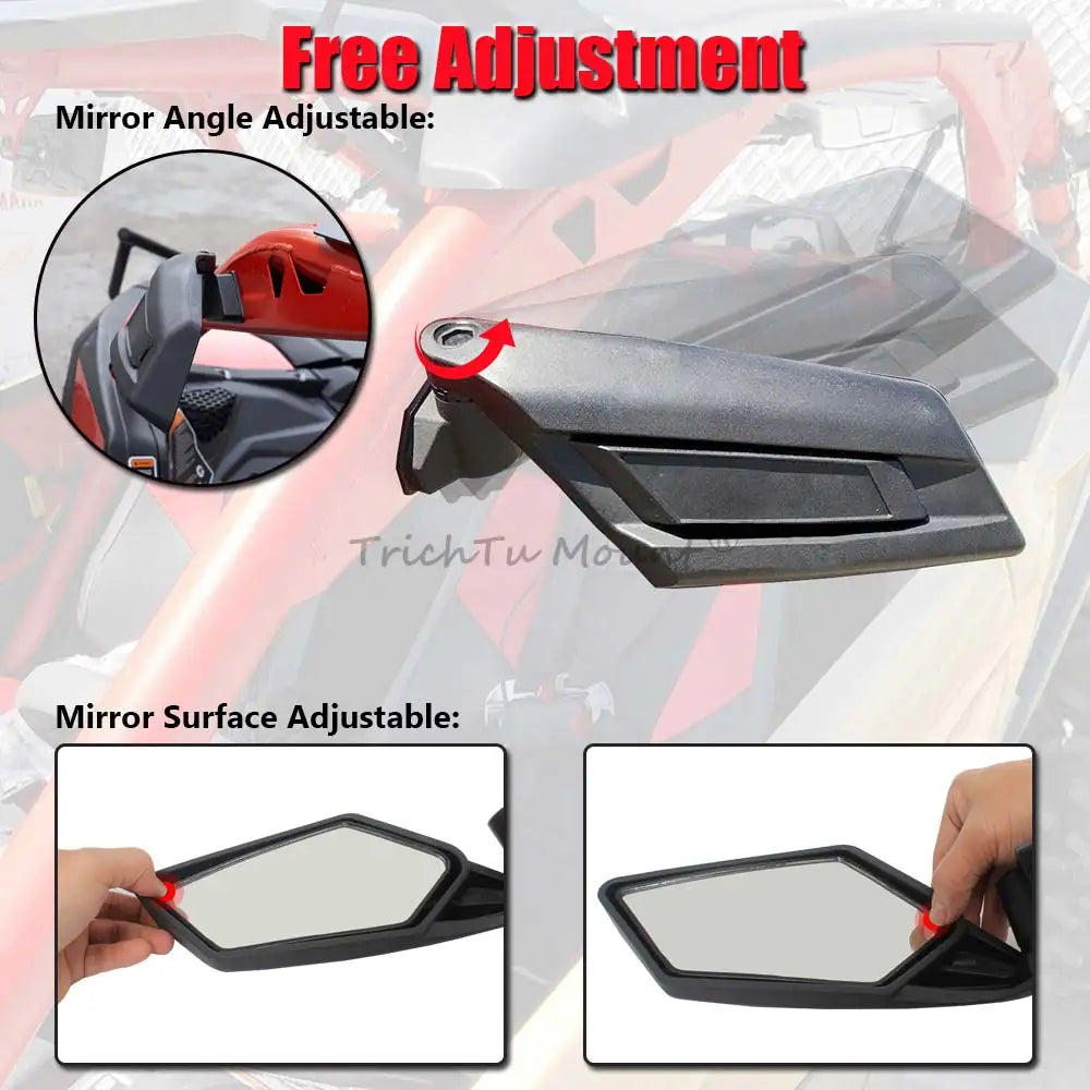 Side Mirrors Black Can Am