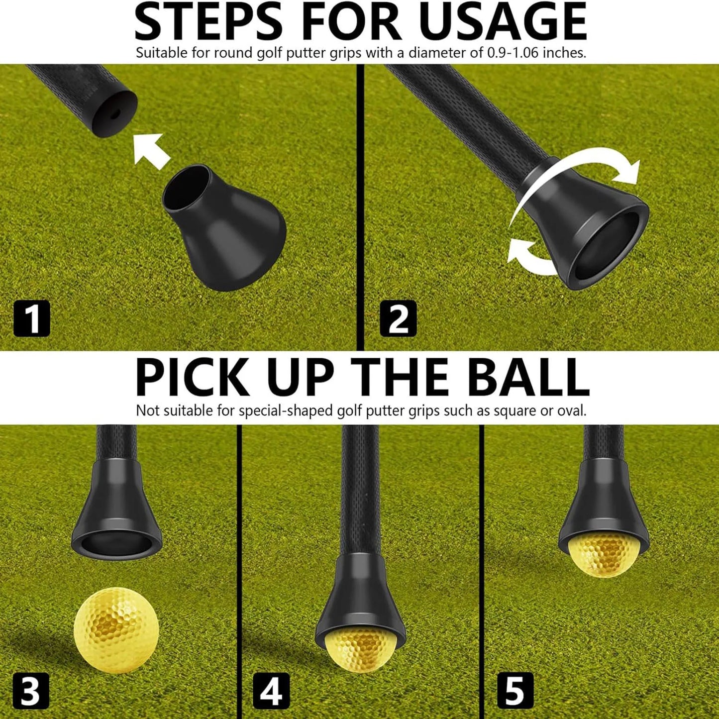 Quick-Install Golf Ball Picker Upper