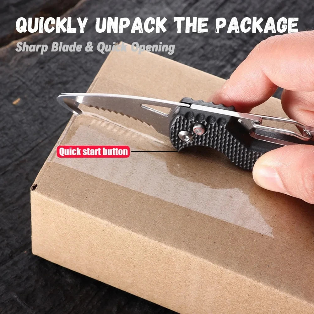 Stainless Serrated Hook Knife