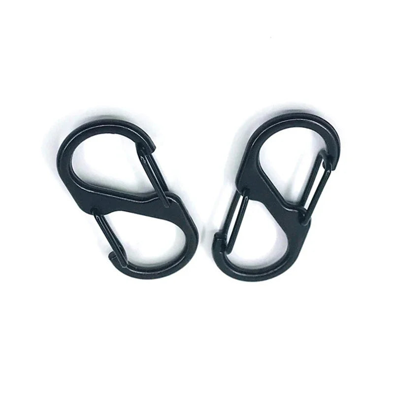 10PCS Stainless Steel S Type Carabiner With Lock