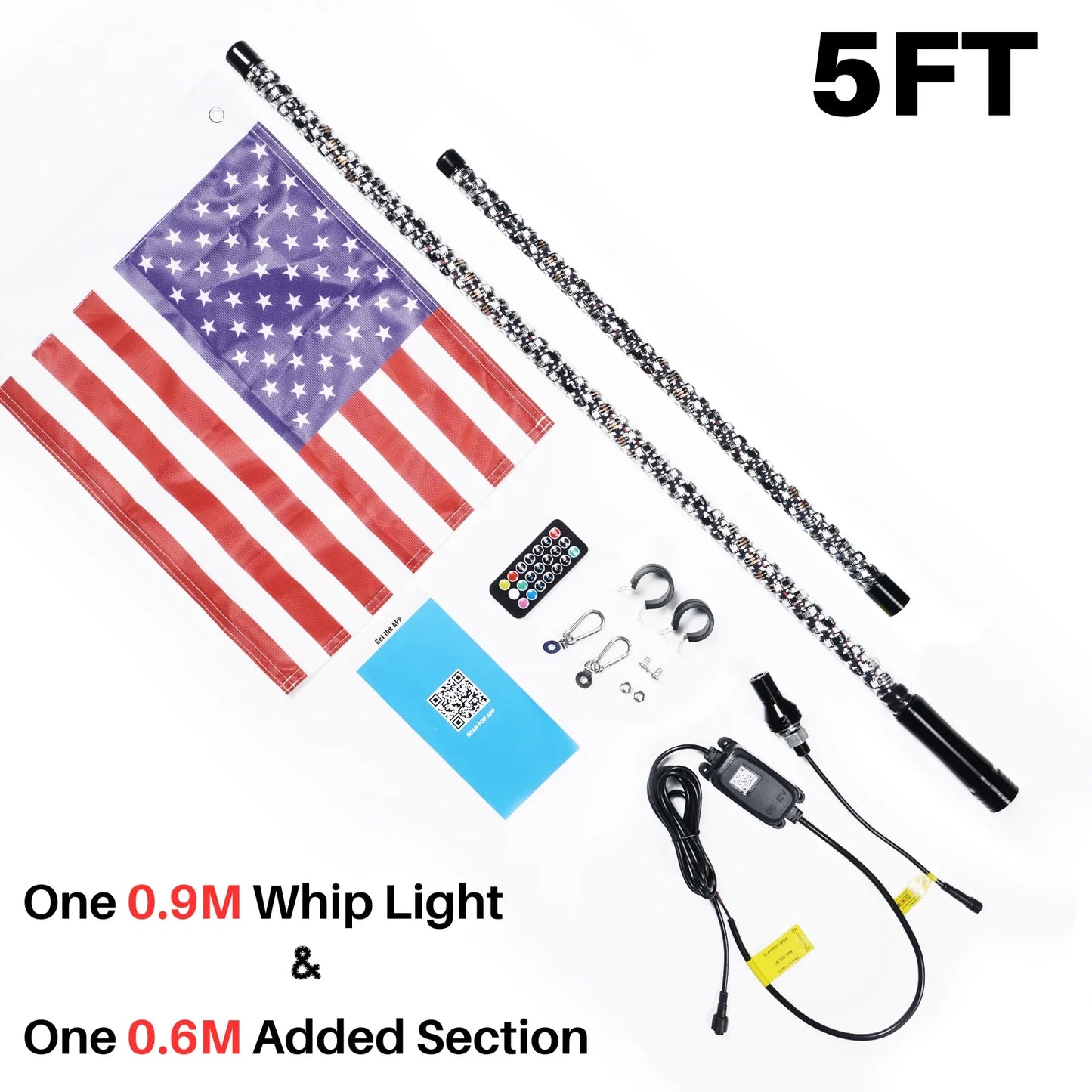 3FT 4FT 5FT 6FT LED Whip Light