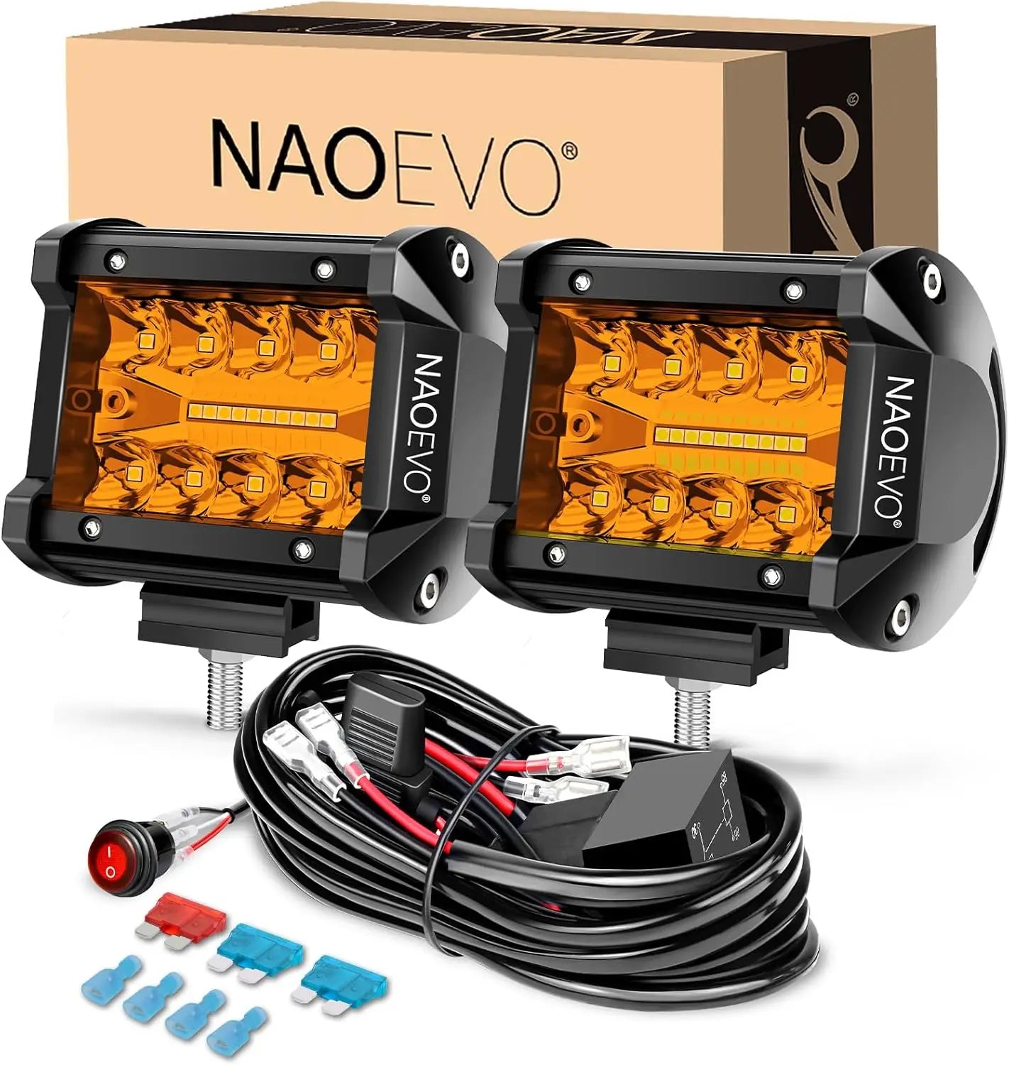 NAOEVO 4 Inch 2Pcs LED Pod Lights