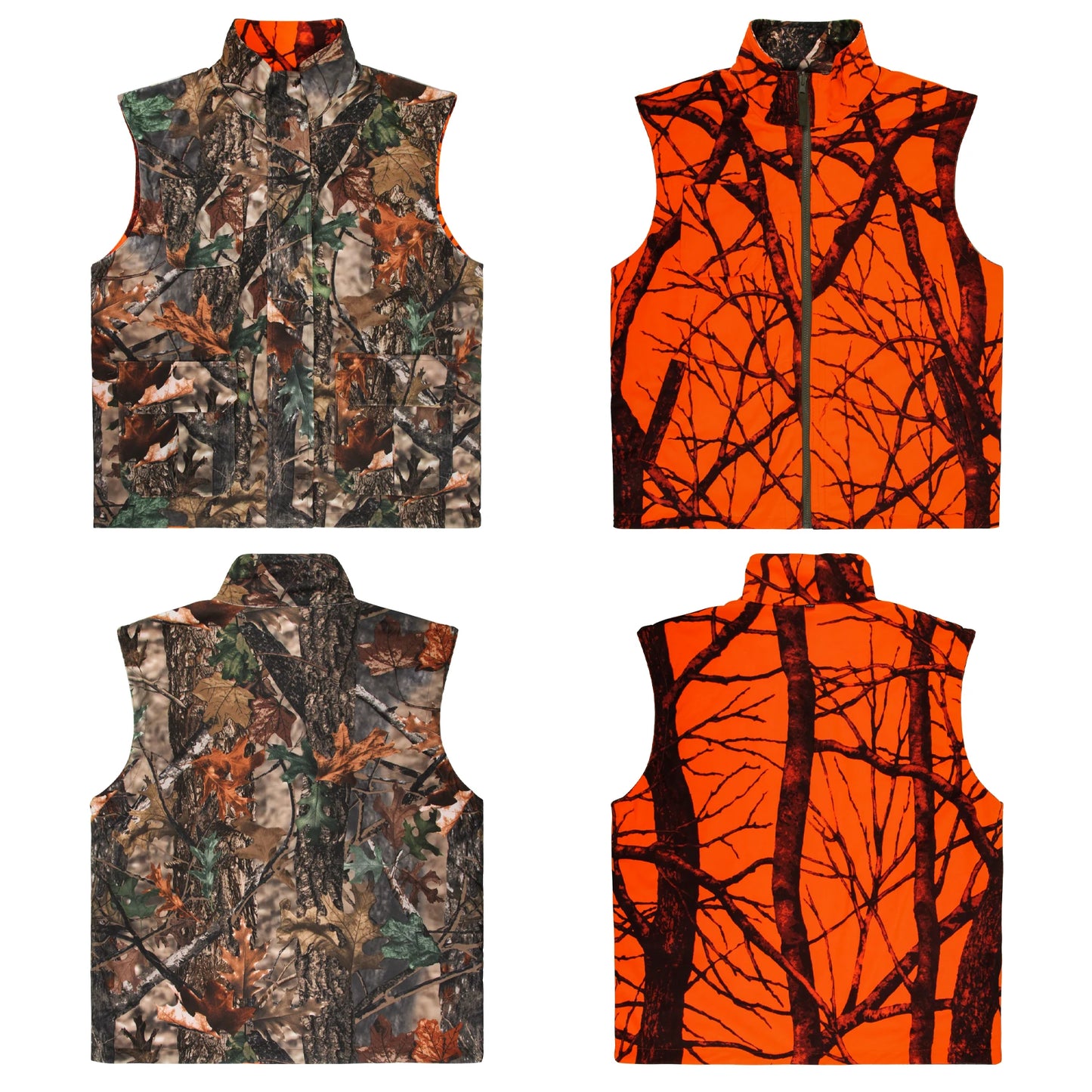 Orange Camo Hunting Vest, Reversible