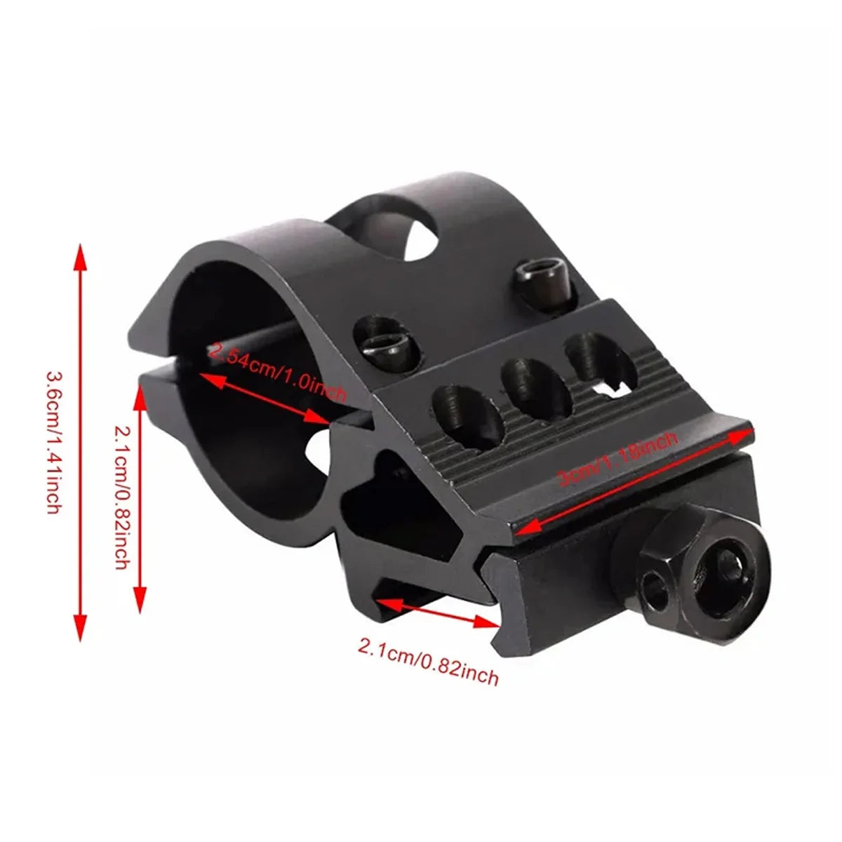 25.4mm Quick Release Offset Flashlight Scope Mount