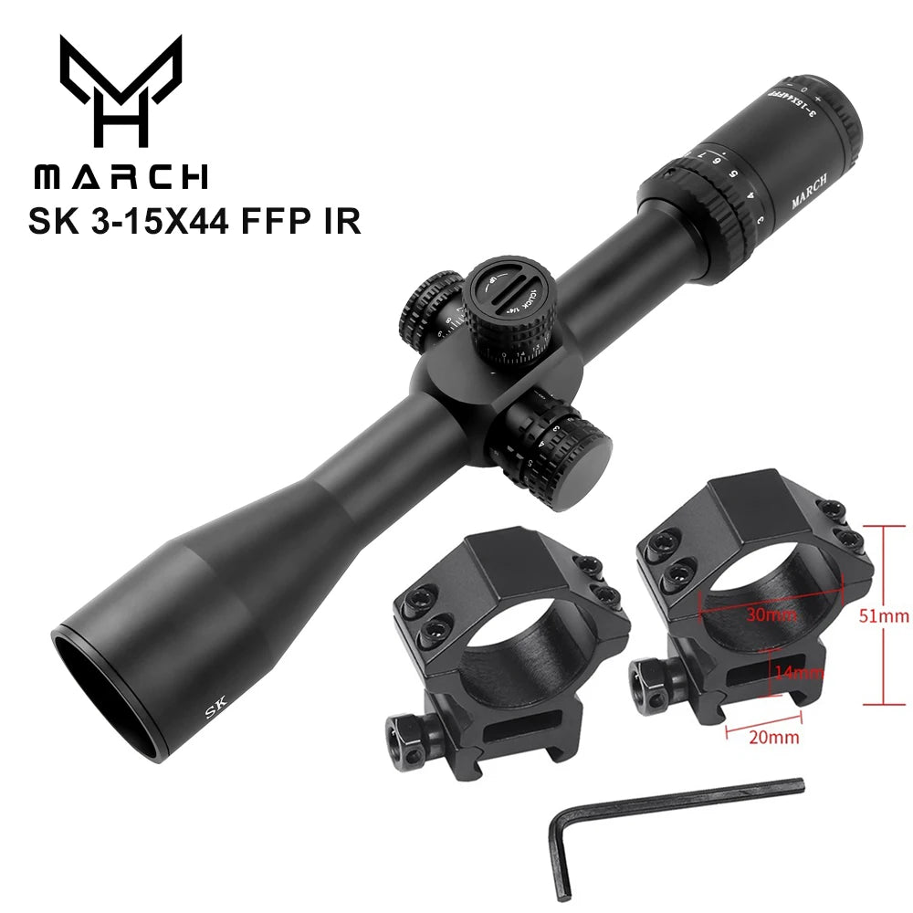 MARCH SK 3-15x44 Luneta FFP Riflescope