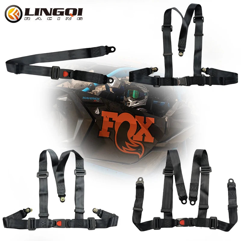 LINGQI RACING Motorcycle 4 Point Mounting Seatbelt