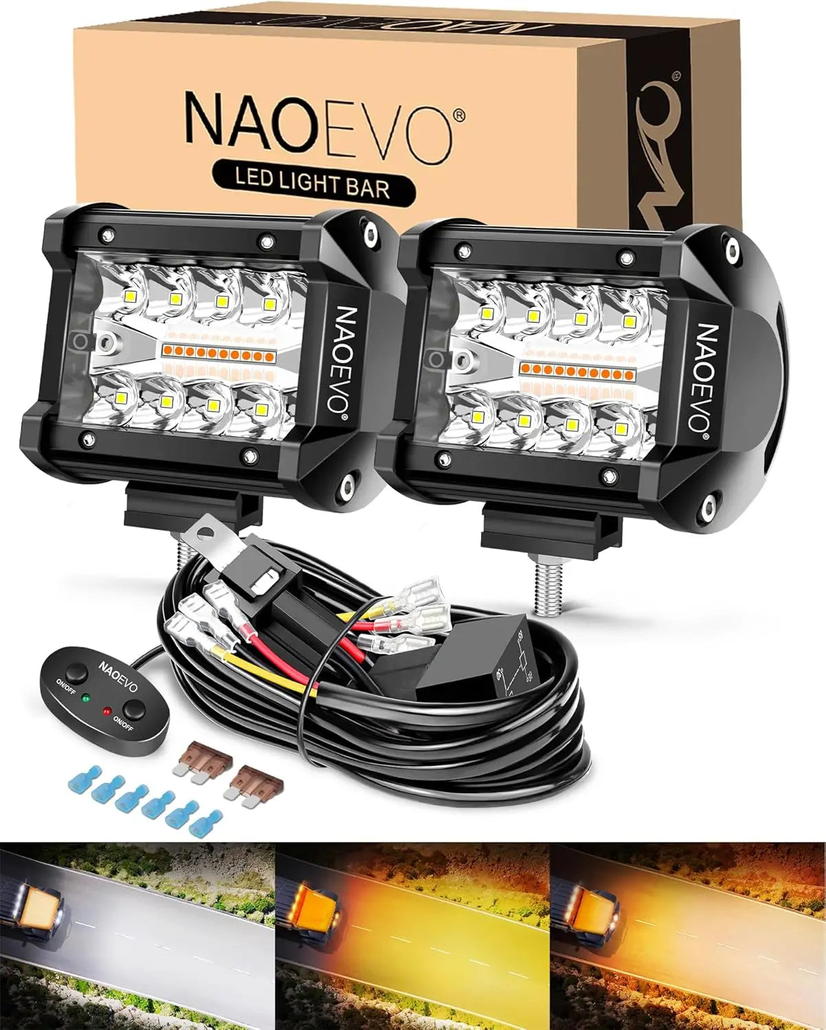 NAOEVO 4 Inch 2Pcs LED Pod Lights