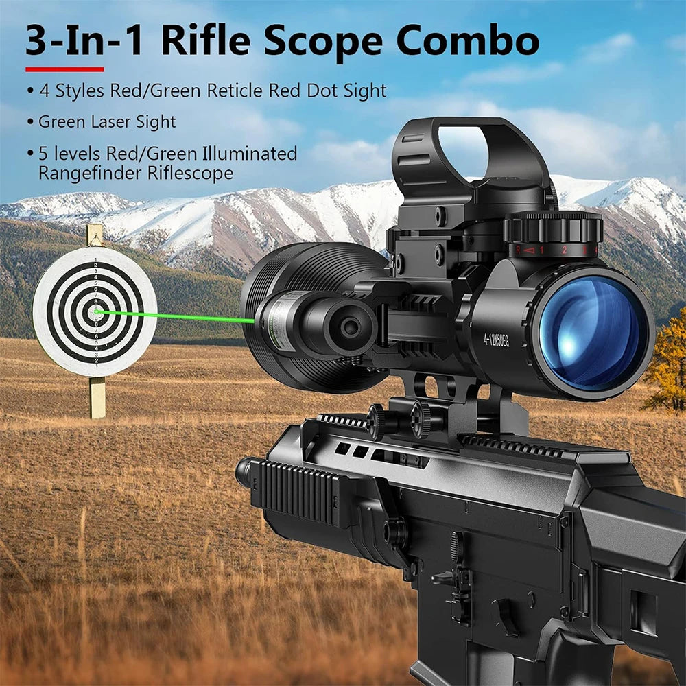 4-12x50 Tactical Riflescope Laser Combo