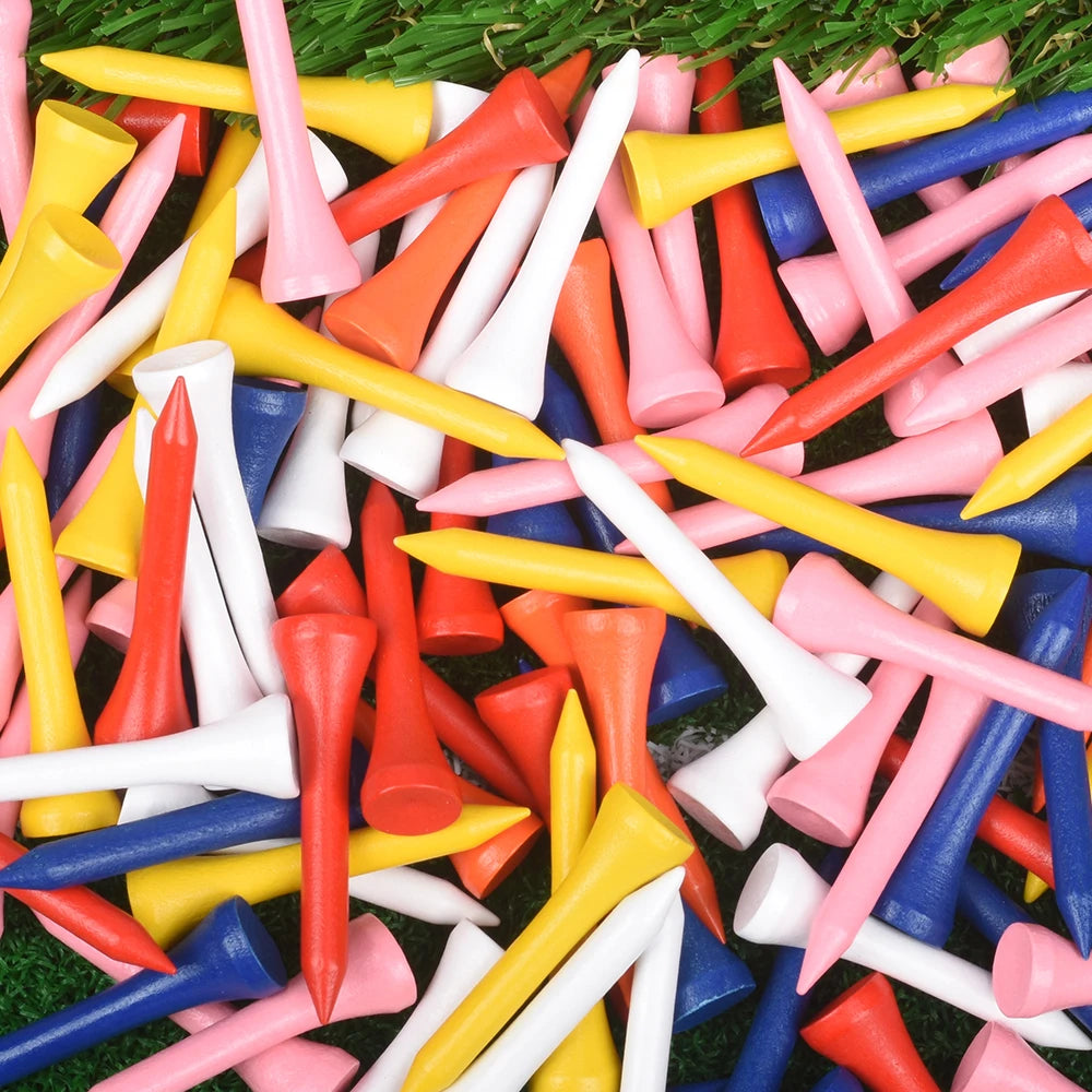 100Pcs Golf Wood Tees Mixed Color