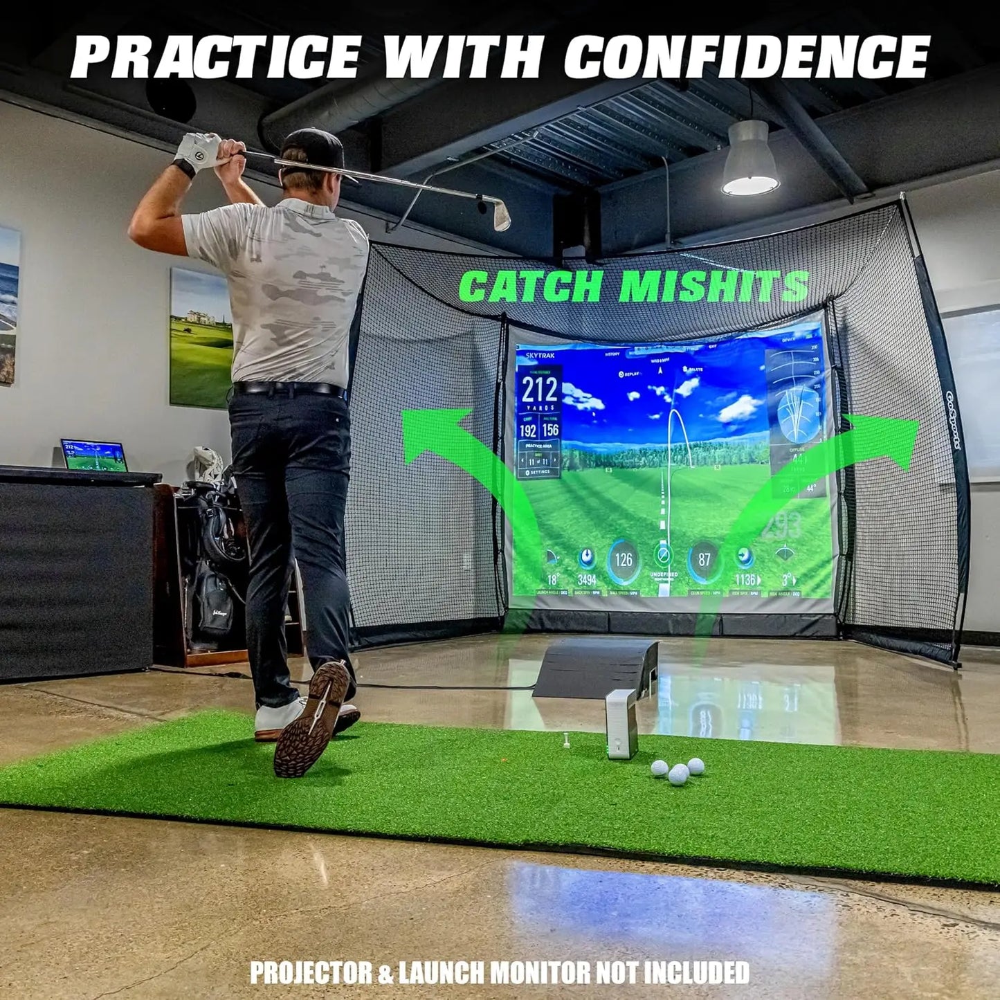 10 ft x 8 ft Golf Practice Hitting Net with Impact Screen