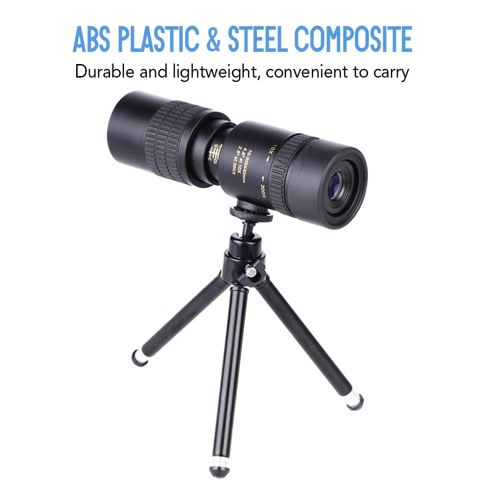 10-300X40mm BAK4 Prism Monocular