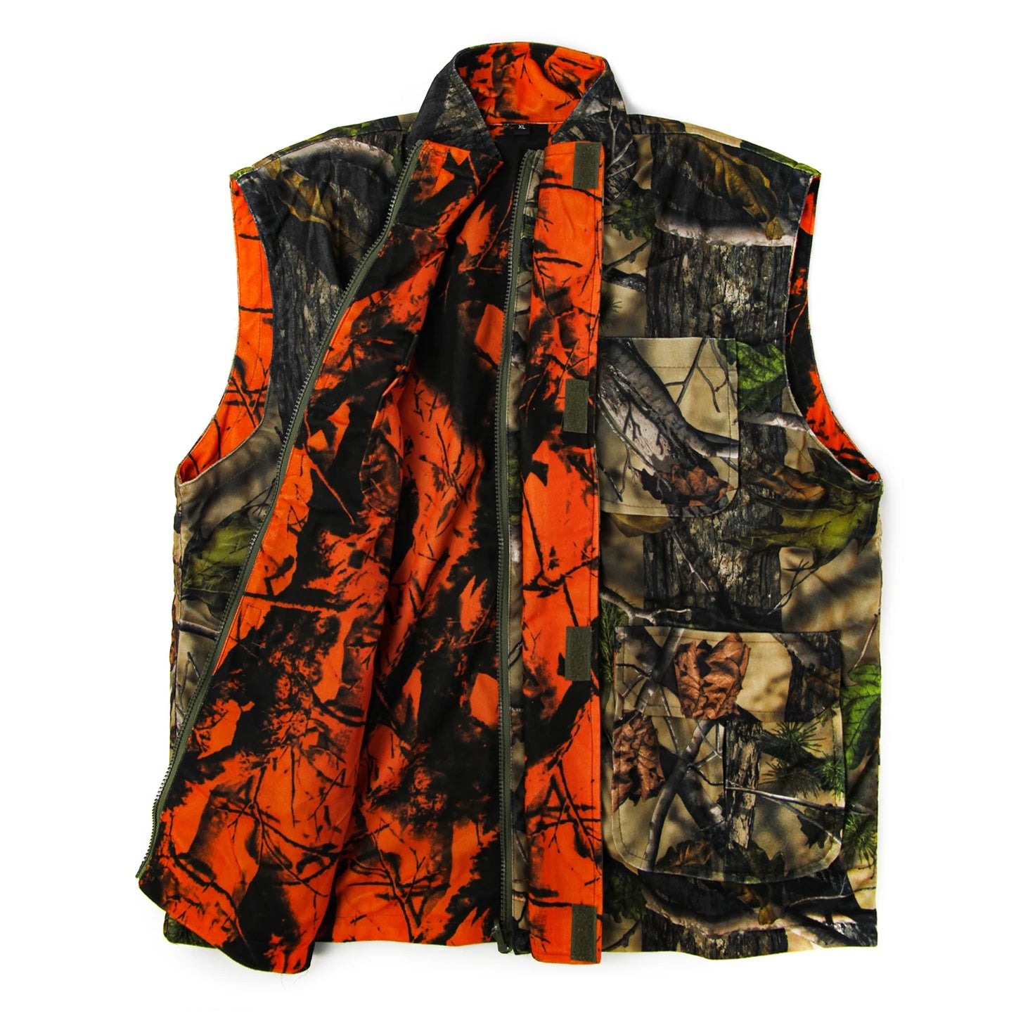 Orange Camo Hunting Vest, Reversible