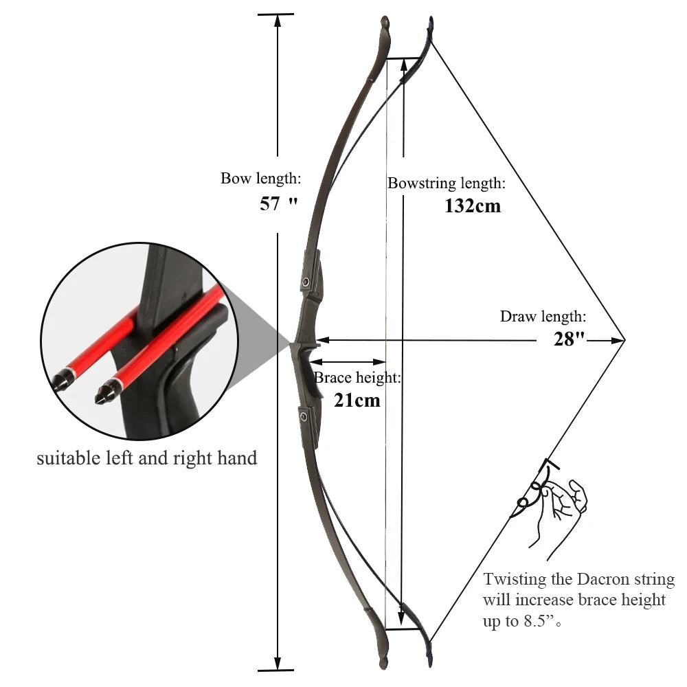 TOPARCHERY Archery 57" Takedown Youth Recurve Bow