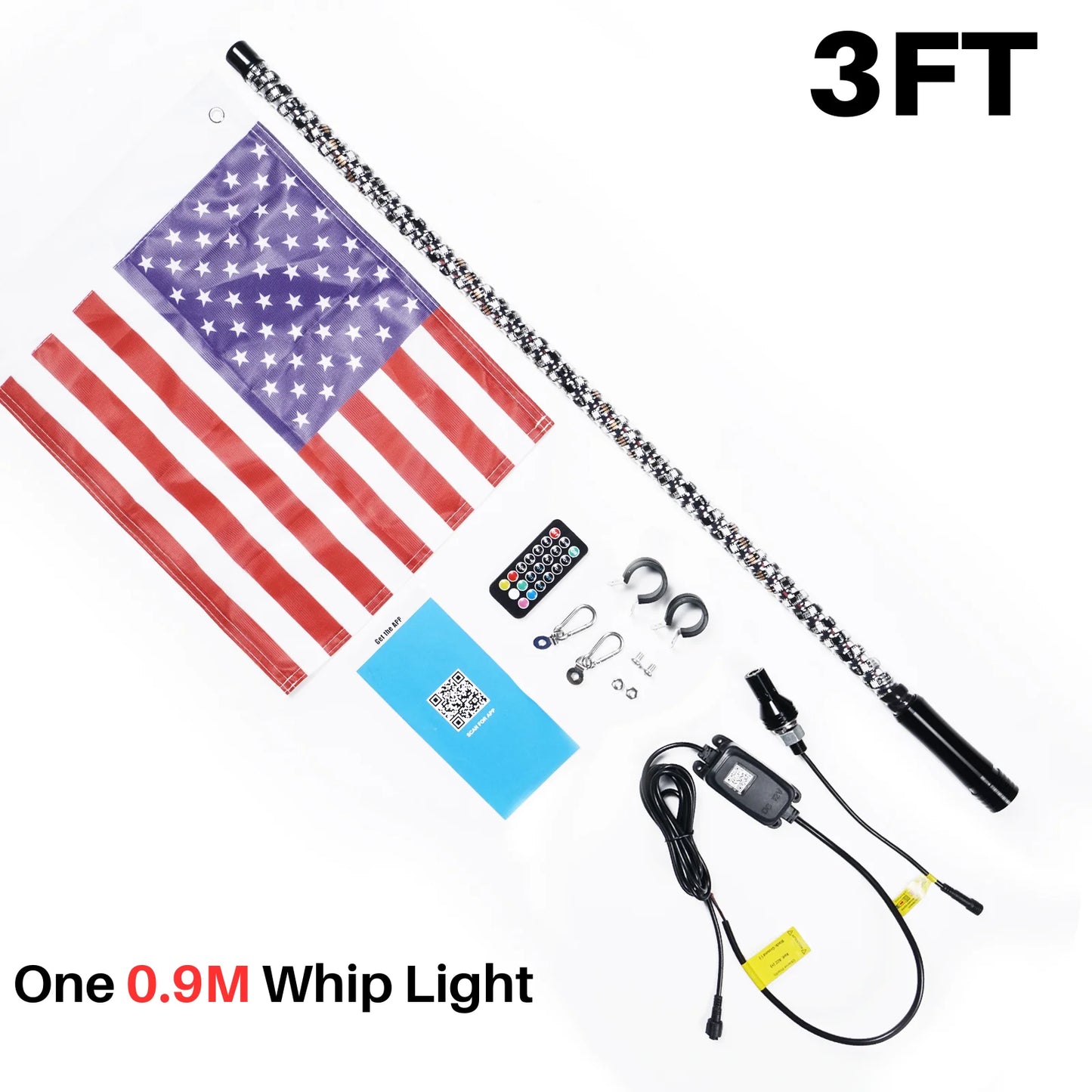 3FT 4FT 5FT 6FT LED Whip Light