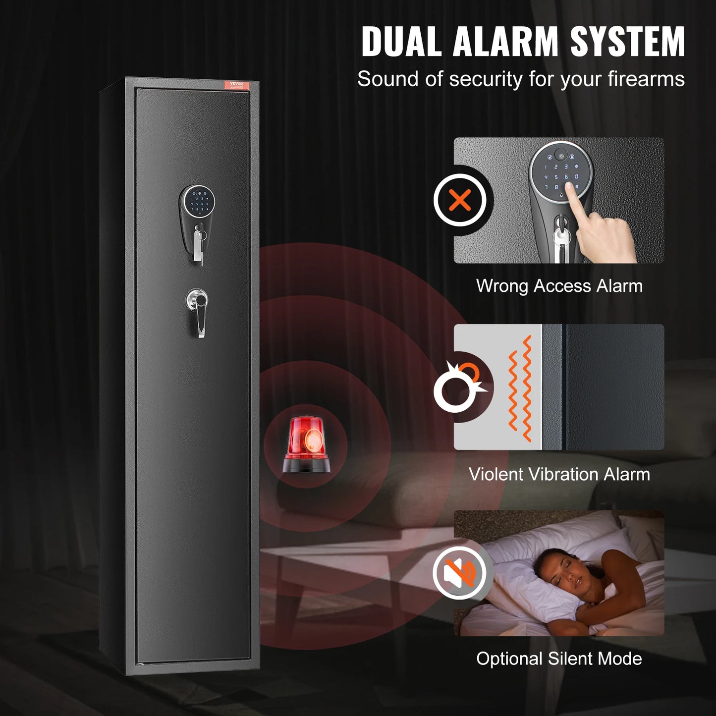 VEVOR 3-8 Rifles Gun Safe with Digital Keypad