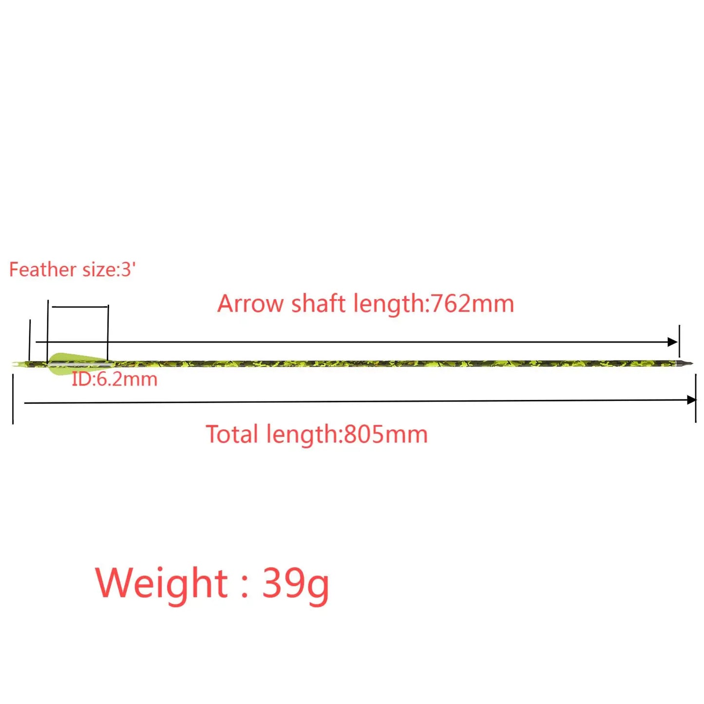 Toparchery 31.5Inch Mixed Carbon Arrows